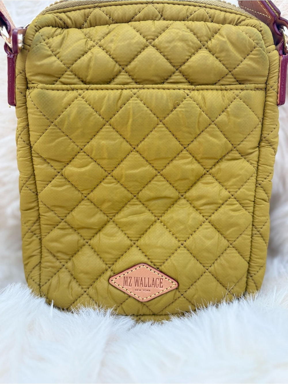 MZ Wallace Quilted Crossbody in Mustard